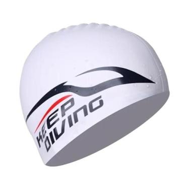 Imagem de Touca De Natação De Silicone, À Prova D'água, Elástica, Leve E Confort