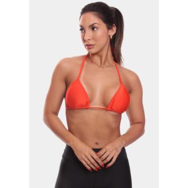 Imagem de Biquini Sutiã Cortininha Avulso Marquinha Verão - Brás e Cia, Laranja 