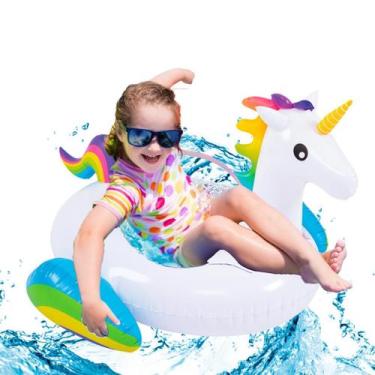 Imagem de Boia infantil p/ Piscina Unicórnio inflável gigante 1,32 metros - Briz