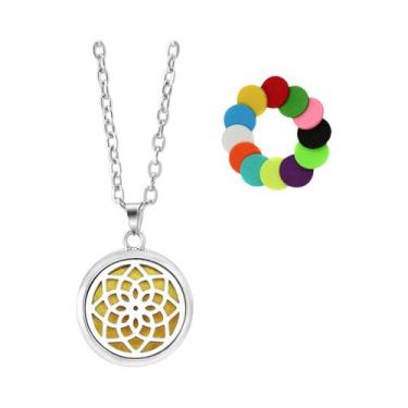 Imagem de Colar Difusor De Óleo Essencial Em Aço Inoxidável Para Mulheres, Joia 