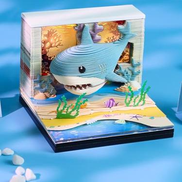 Imagem de Bewinner Bloco de Notas 3D Calendário de Mesa 2026 Com Luz LED, Notas Adesivas de Entalhe Em Papel Rasgado, Bloco de Decorativo para Decoração de Mesa de Escritório Doméstico e