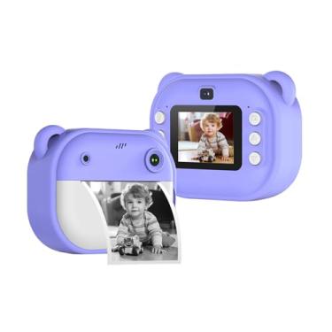 Imagem de Câmera Instantânea Infantil Digital com Lentes Duas para Crianças Vídeo 1080P 2400W Pixel Impressão 3 Rolos de Papel Bateria 1300mAh Autonomia 1500 Fotos Tirar e Vídeos