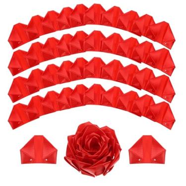 Imagem de Tucnoeu 200 peças, fita de cetim pré-fabricada, pétalas de rosa vermelha, rosa eterna faça você mesmo, buquês de flores eternas, arranjos florais eternos, casamentos, aniversários, decorações