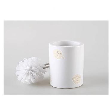 Imagem de Escova de vaso sanitário nórdica criativa moderna suporte de escova de vaso sanitário cerâmica casa de banho escova de vaso sanitário esfregão