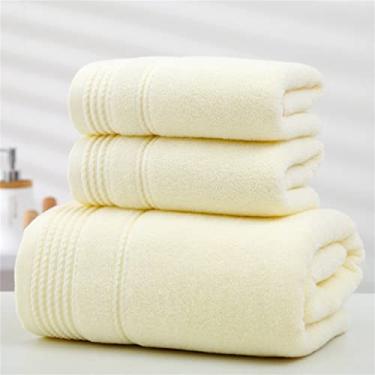 Imagem de Home Fashion Conjunto de toalhas torcidas de cor sólida presente 1 peça toalha de banho grande 2 peças de limpeza de toalha de rosto para a família