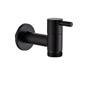 Imagem de Torneira preta para máquina de lavar roupa latão esfregão torneira de piscina única fria preta torneira externa torneira de jardim torneira de pia de banheiro (estilo 5)