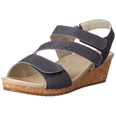 Imagem de Propet Sandália anabela Millie Espadrille feminina, Azul marino, 6 X-Wide