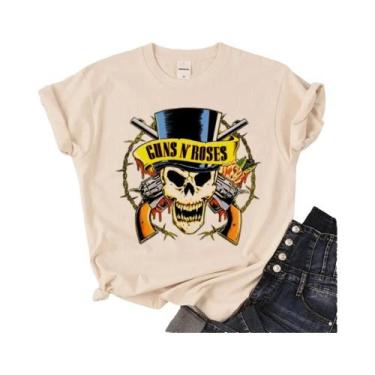 Imagem de Camiseta japonesa Guns and Roses para mulheres, roupas femininas, mang
