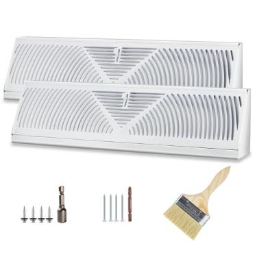 Imagem de JUYO VONSAN Pacote com 2 capas de ventilação para placa de rodapé de 45,7 cm para churrasqueira, parede, rodapé, difusor de canto (2)