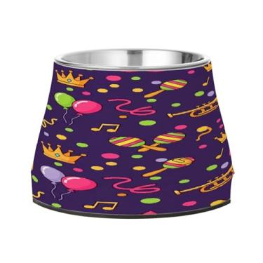 Imagem de CEBUGI Tigelas de aço inoxidável para cães e gatos, resistentes à ferrugem, removíveis, para animais de estimação elevadas, antiderrapantes para alimentação de cães e gatos, elementos de carnaval