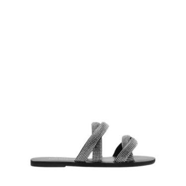 Imagem de Rasteira Anacapri Multitiras Trançadas Com Brilho Prata-Feminino