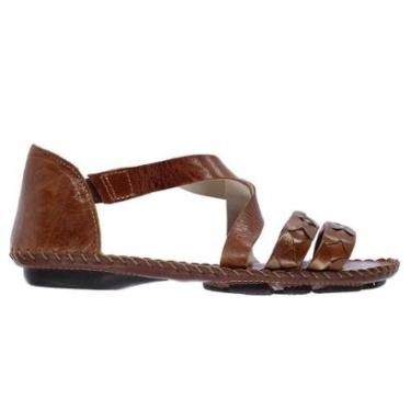 Imagem de Sandália Rasteira Feminino Andacco 12380 Couro Marrom-Feminino