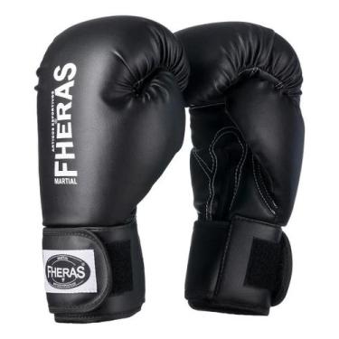 Imagem de Luva Fheras Profissional Boxe Muay Thai Kickboxing  Preto 12 OZ