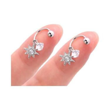 Imagem de Brincos Femininos De Aço Inoxidável Com Pingente De Coração E Cruz, Ar