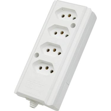 Imagem de Tomada Bar Hercules 4 Tomadas Branca - Interneed