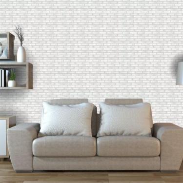 Imagem de Papel de Parede Adesivo Autocolante Decorativo Tijolinho Branco 3D 10 