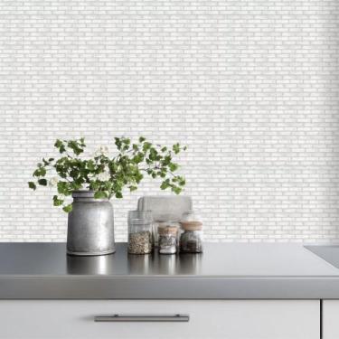Imagem de Papel de Parede Adesivo Autocolante Decorativo Tijolinho Branco 3D 10 