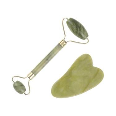 Imagem de Rolo De Massagem Facial De Jade Natural, Ferramenta De Beleza Para Ras