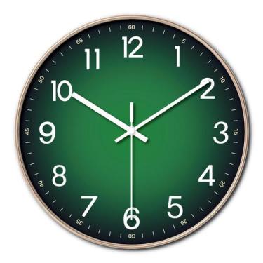 Imagem de Relógio de parede moderno de 30 cm silencioso, sem tique-taque, verde 