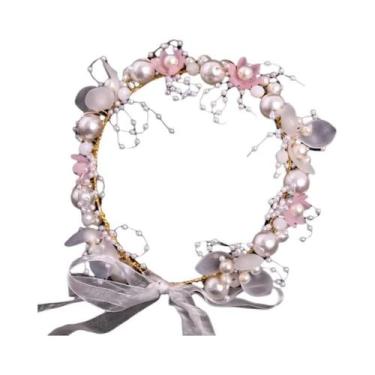 Imagem de Tiara De Pérolas E Cristais Para Noivas, Coroa De Flores, Joia De Cabe