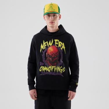 Imagem de Moletom New Era Canguru Fechado Stranger Things Preto-Masculino