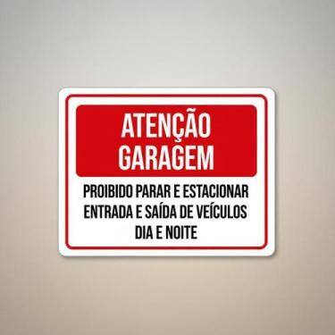 Imagem de Placa Acm Proibido Parar Estacionar 18X23 - Sinalizo