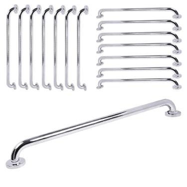 Imagem de Corrimao Alça de Apoio 80cm Kit 14 Uni Acessibilidade Cadeirante Idoso Deficiente Box Banheiro Barra Corredor Segurança