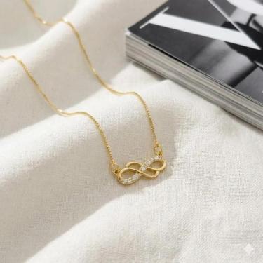 Imagem de Colar Infinto Amor Eterno Cravejado Banhado a Ouro 18k - Atraktiva Joi
