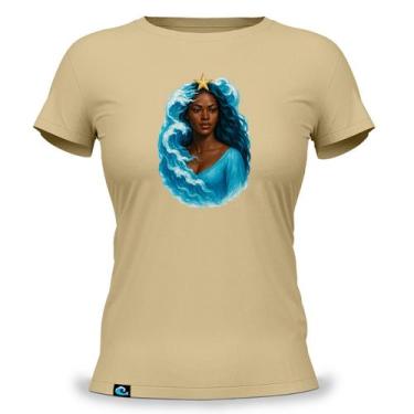 Imagem de Camiseta Feminina Baby Look com Estampa Iemanjá 100 Algodão Yemanjá De