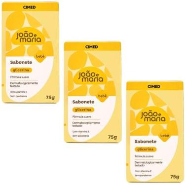 Imagem de Kit c/3un sabonete barra bb glicerina joao e maria 75g cimed - João E 