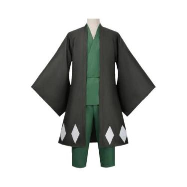 Imagem de Fantasia Cosplay Masculina Bleach Urahara Kisuke: Kimono, Capa, Calça 