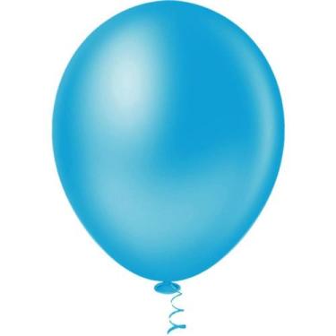 Imagem de Balão 8 Liso Azul PIC PIC Pacote com 50 - Riberball