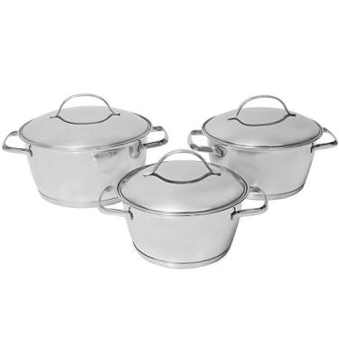 Imagem de Jogo de Panelas Tramontina Allegra 65660220 Inox - Fundo Triplo 3 Peça