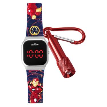 Imagem de Relógio Condor Masculino Ref: Cohb21aak/k8a Infantil LED Homem de Ferro