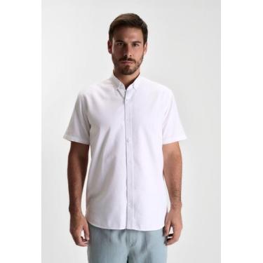 Imagem de Camisa Docthos Relaxed Fit Manga Curta Oxford, 001 branco, G