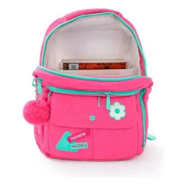 Imagem de Mochila Escolar Infantil 29L Feminina com Bolsos Funcionais e Alta Cap