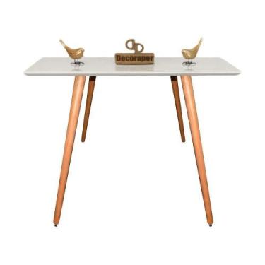 Imagem de Aparador Pés Palito Com Vidro Laqueado 90cm Branco - DECORAPER