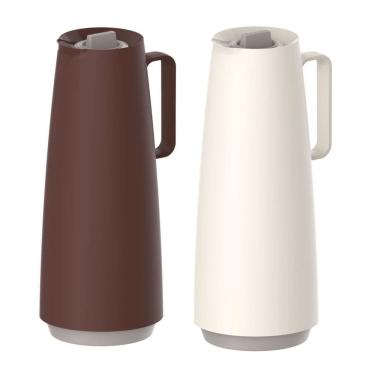 Imagem de Garrafa Térmica Exata em Plástico 1 Litro Ampola Vidro Corta Pingos Embutido Tramontina