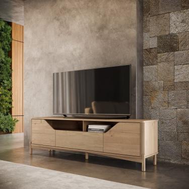 Imagem de Rack Bancada TV até 80" 3310U Nest Madeira Maciça 2 Portas e 1 Gaveta Tauari Finestra