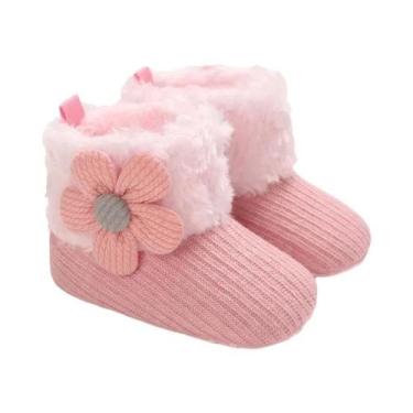 Imagem de Botas De Neve Para Bebê Menina Rosa Com Pelúcia Grossa E Quente, Antid