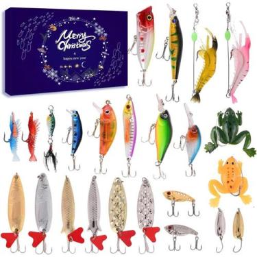 Imagem de Calendário do Advento da Pesca Lihome 2024 com 24 iscas de pesca