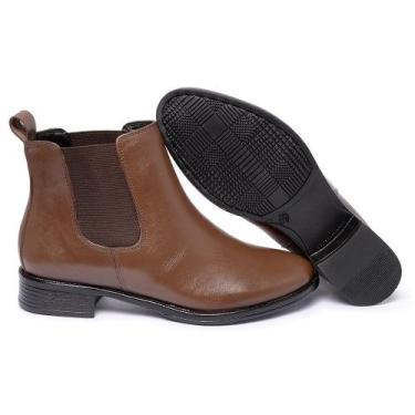 Imagem de Bota Feminina Couro Clássica Linha Premium Cor Marrom - Ferrile, Marro