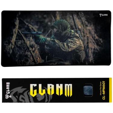 Imagem de Mouse Pad Gamer Clanm Com Base Emborrachada Antiderrapante  Superfície