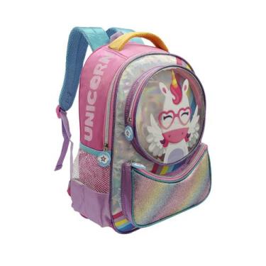 Imagem de Mochila Infantil Escolar de Costas Creche Passeio Unicornio Menina Luc