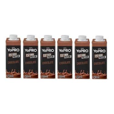 Imagem de Kit C/6 Yo Pro Whey 15g Protein Sabor Chocolate 250ml Bebida - DANONE