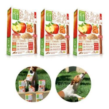 Imagem de Kit 3 Petisco Fit Pet Maça Cenoura Quinoa 50g Spin
