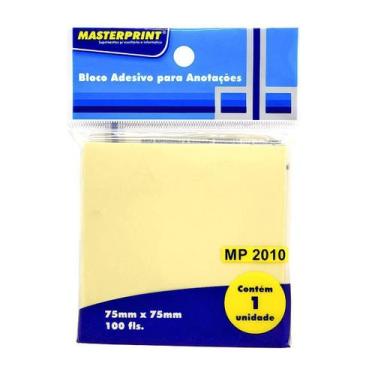 Imagem de Bloco Adesivo para Anotações Amarelo 75x75mm com 100 Folhas Masterprin