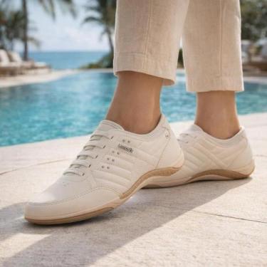 Imagem de Tênis Casual Calce Fácil Conforto Feminino Kolosh Creme 35, Creme, 35