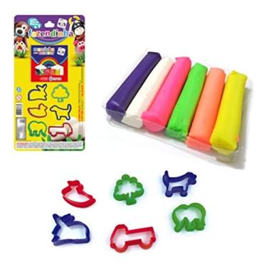 Imagem de Massinha de Modelar Escolar Infantil Forminha Moldes Animais