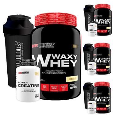 Imagem de Kit 4x Whey Protein 900g + 4x POWER Creatina 100g + 4x Coqueteleira - Bodybuilders Sabor Baunilha